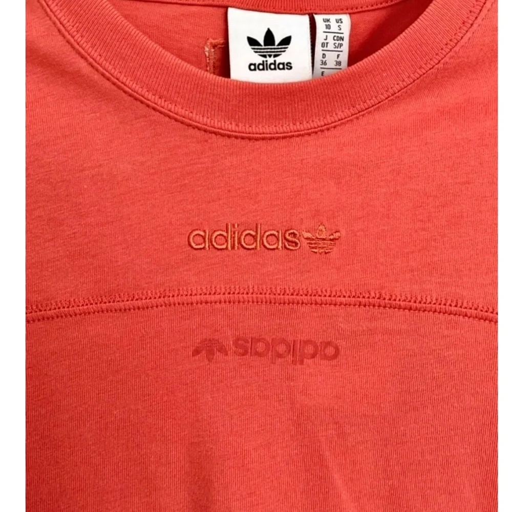 NWT Adidas Originals Women's Short Sleeve Shirt Top Red Orange Size Small - Picture 4 of 7